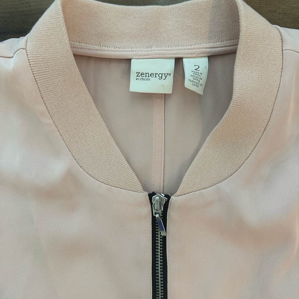 Zenergy by Chico’s Pink Bomber Jacket – Size 2 (M/L) - Picture 6 of 10